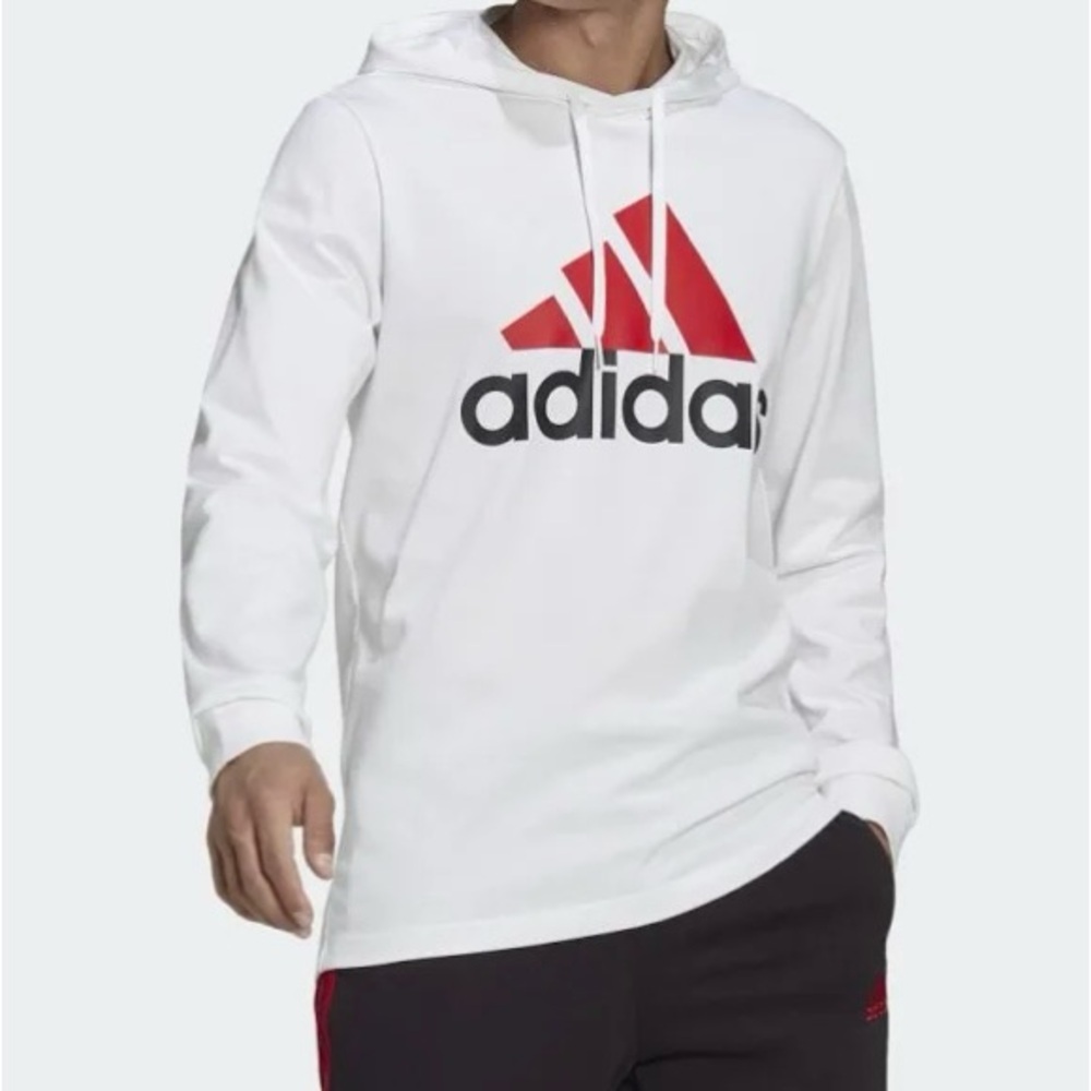 adidas Mens Long Sleeve Hoodie. Sweatshirt. Medium.  White